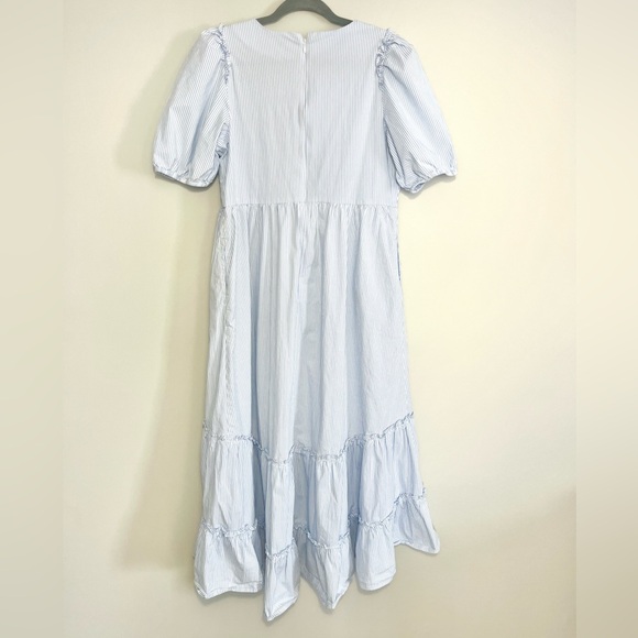 Crown & Ivy Size 12 Blue & White Tiered Dress - Picture 2 of 4